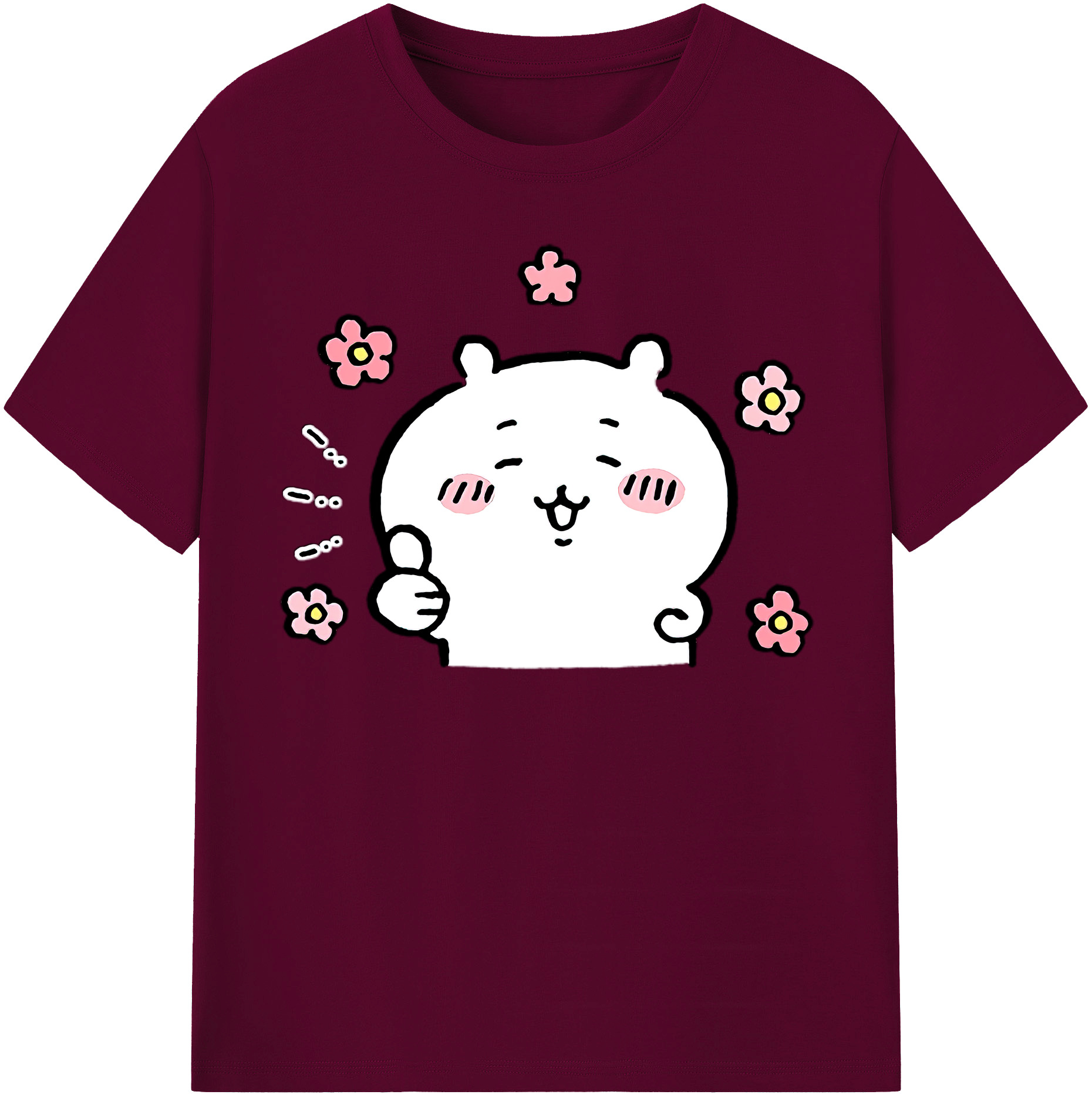 （画像用） ちいかわ ちいかわ Chii-kawa chiikawa レディースカジュアルプリントTシャツ（綿100％）